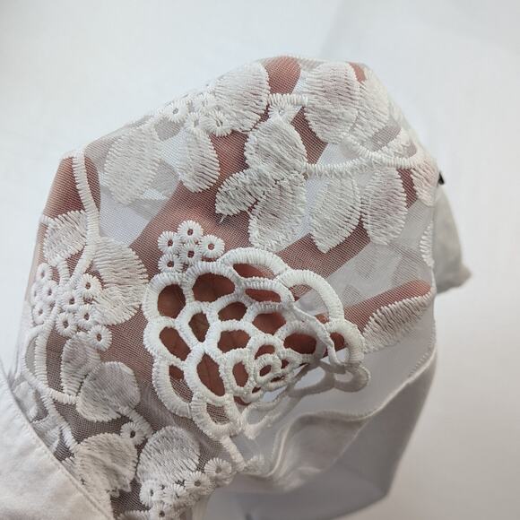 Floral Crochet Mesh Sleeve Cotton Button Down - Picture 8 of 10